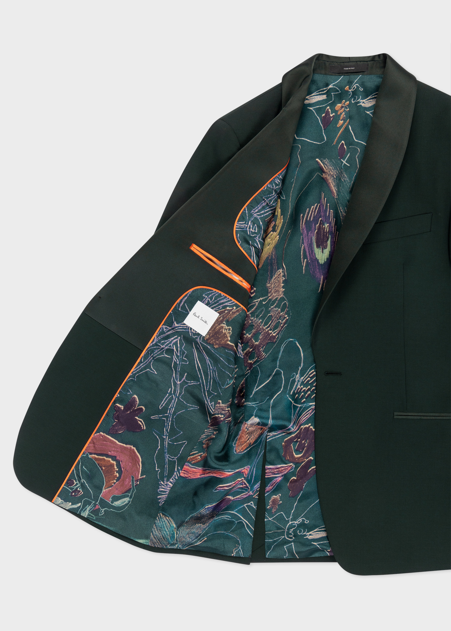 Tailored-Fit Dark Green Wool-Mohair Evening Blazer - 4