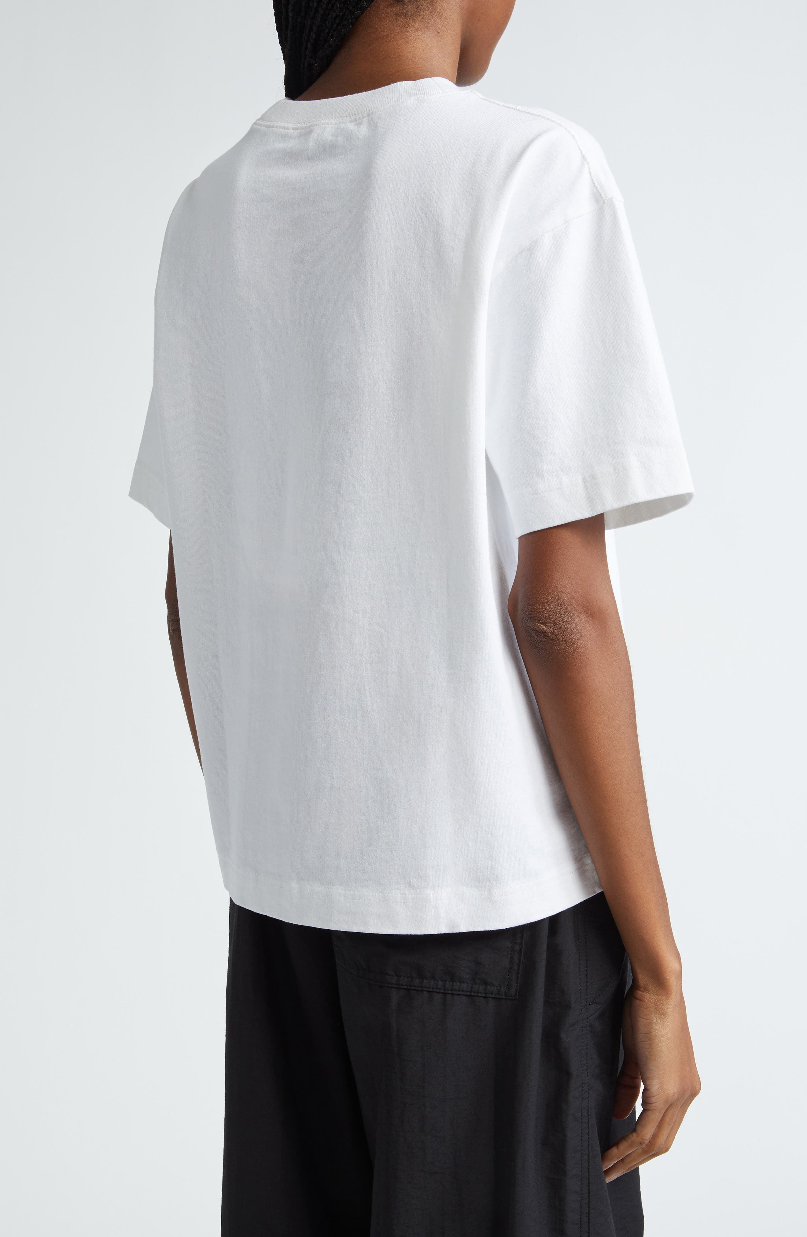 Acne Studios Edie U Stamp Logo Organic Cotton T-Shirt in Optic White at Nordstrom - 3
