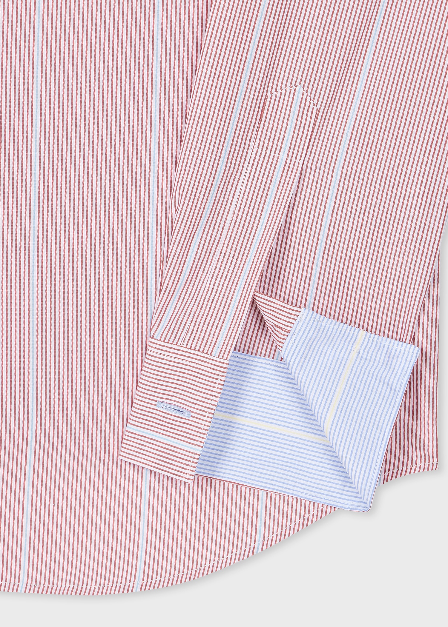 Pale Red Cotton Poplin Stripe Shirt - 2