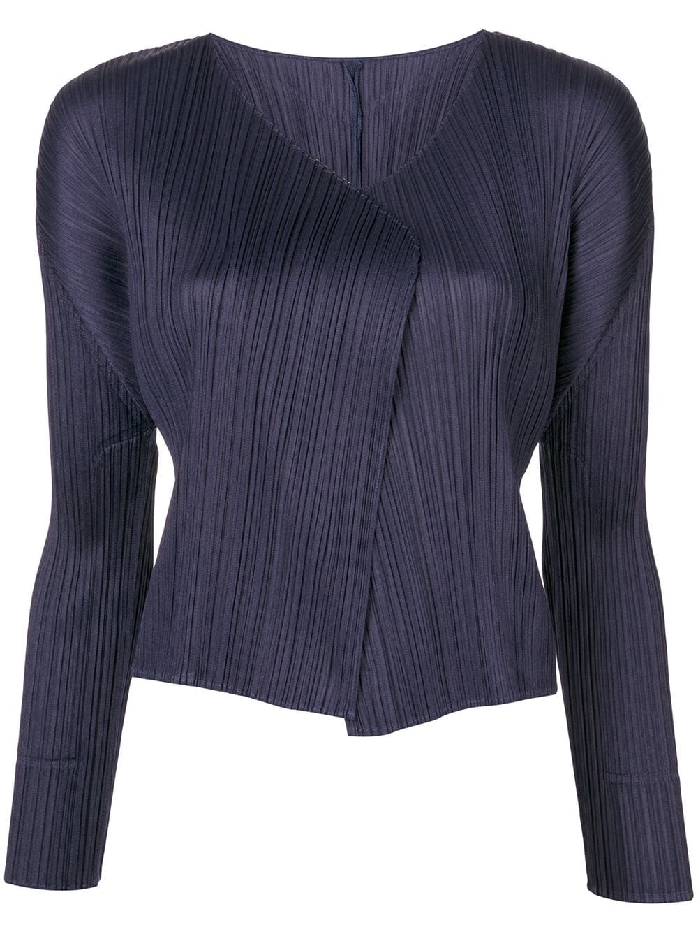 plissé long-sleeve top - 1