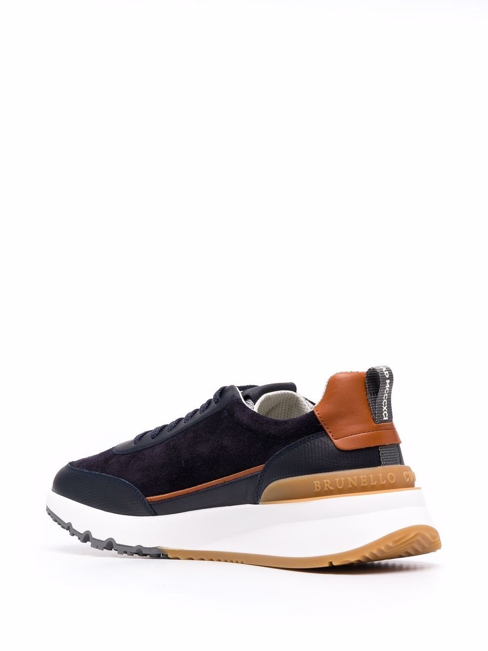 suede-panel runner sneakers - 3