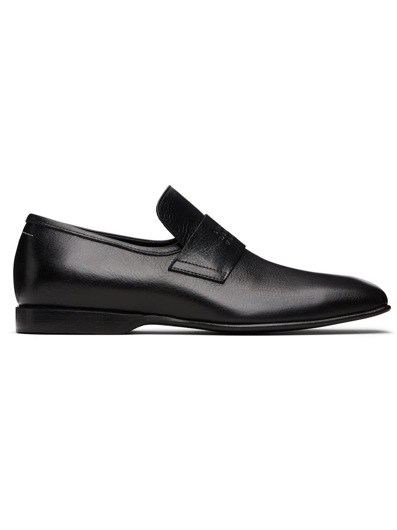Black Grain Leather Loafers 1