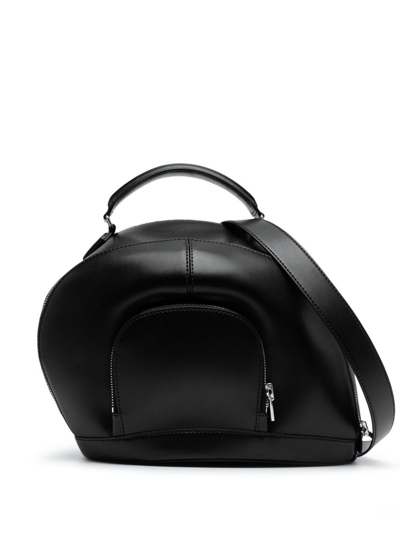 logo-lettering leather tote bag 1