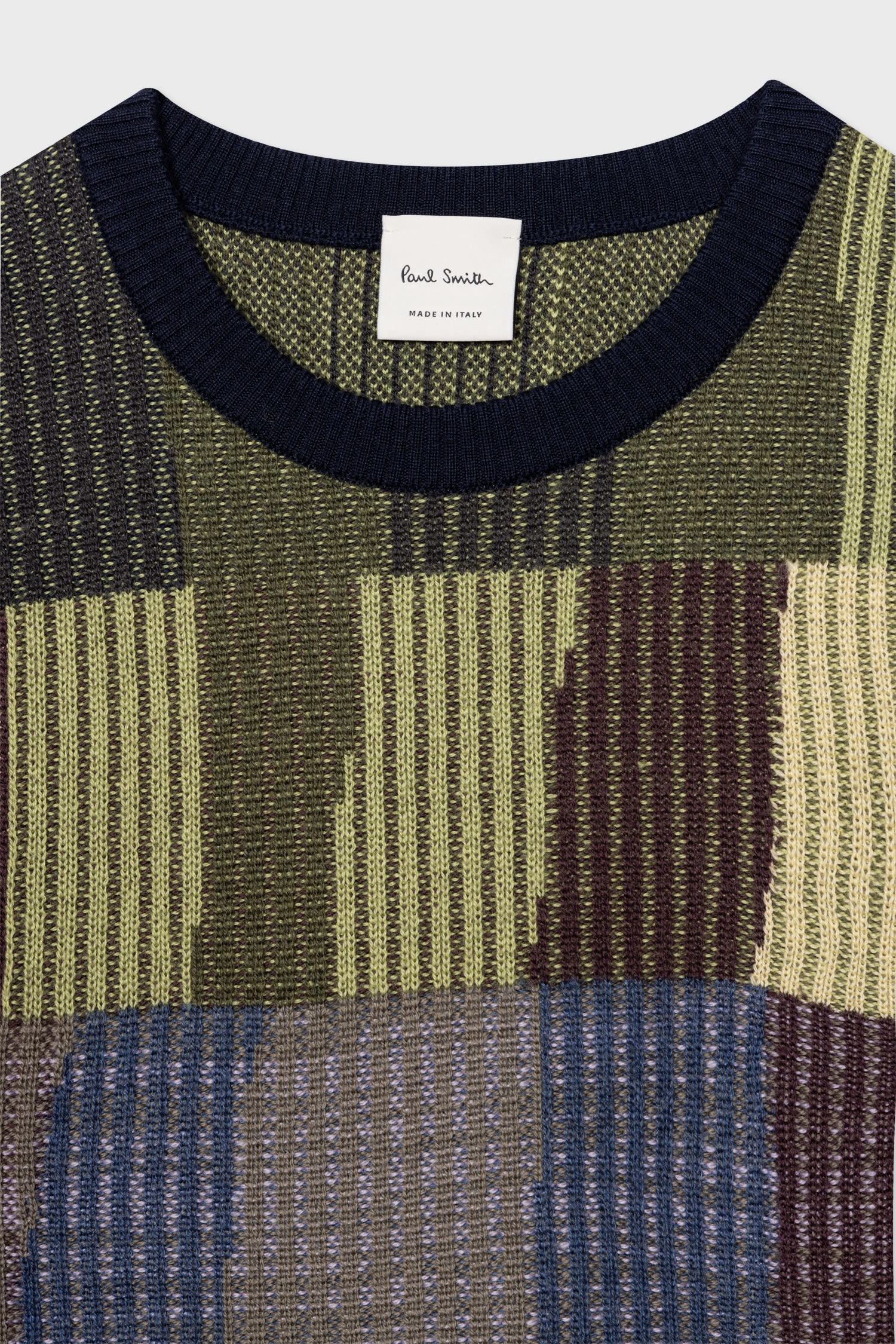 'Overlapping Check' Wool Sweater - 4