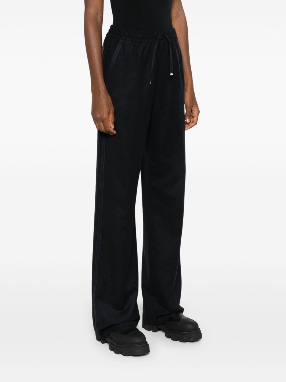 logo-appliquÃ© felted straight trousers - 3