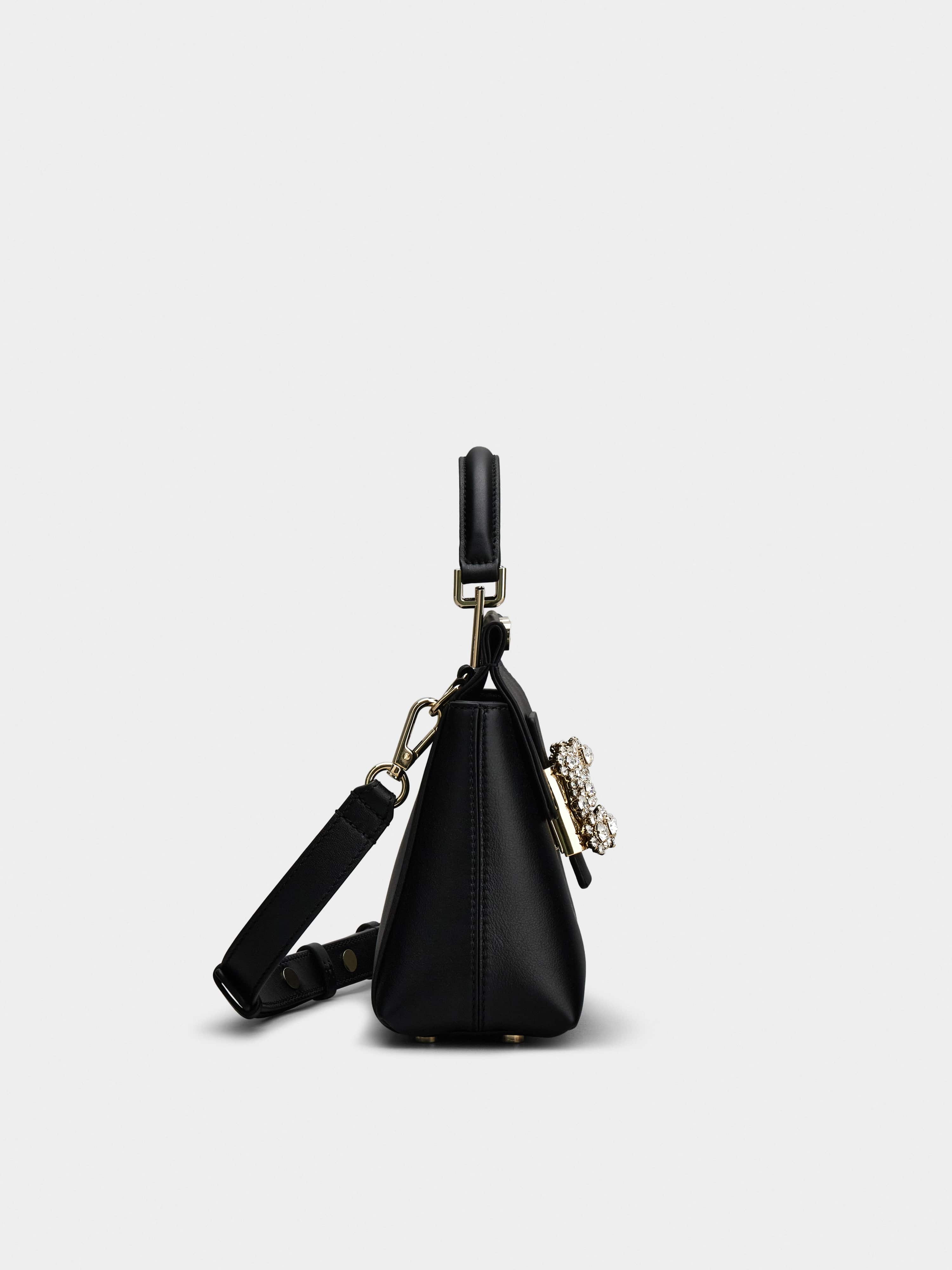 Viv' Cabas Flower Strass Buckle Mini Bag in Leather - 2