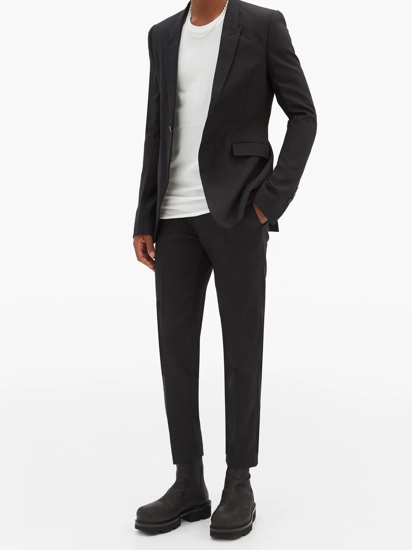 Single-breasted twill blazer - 2