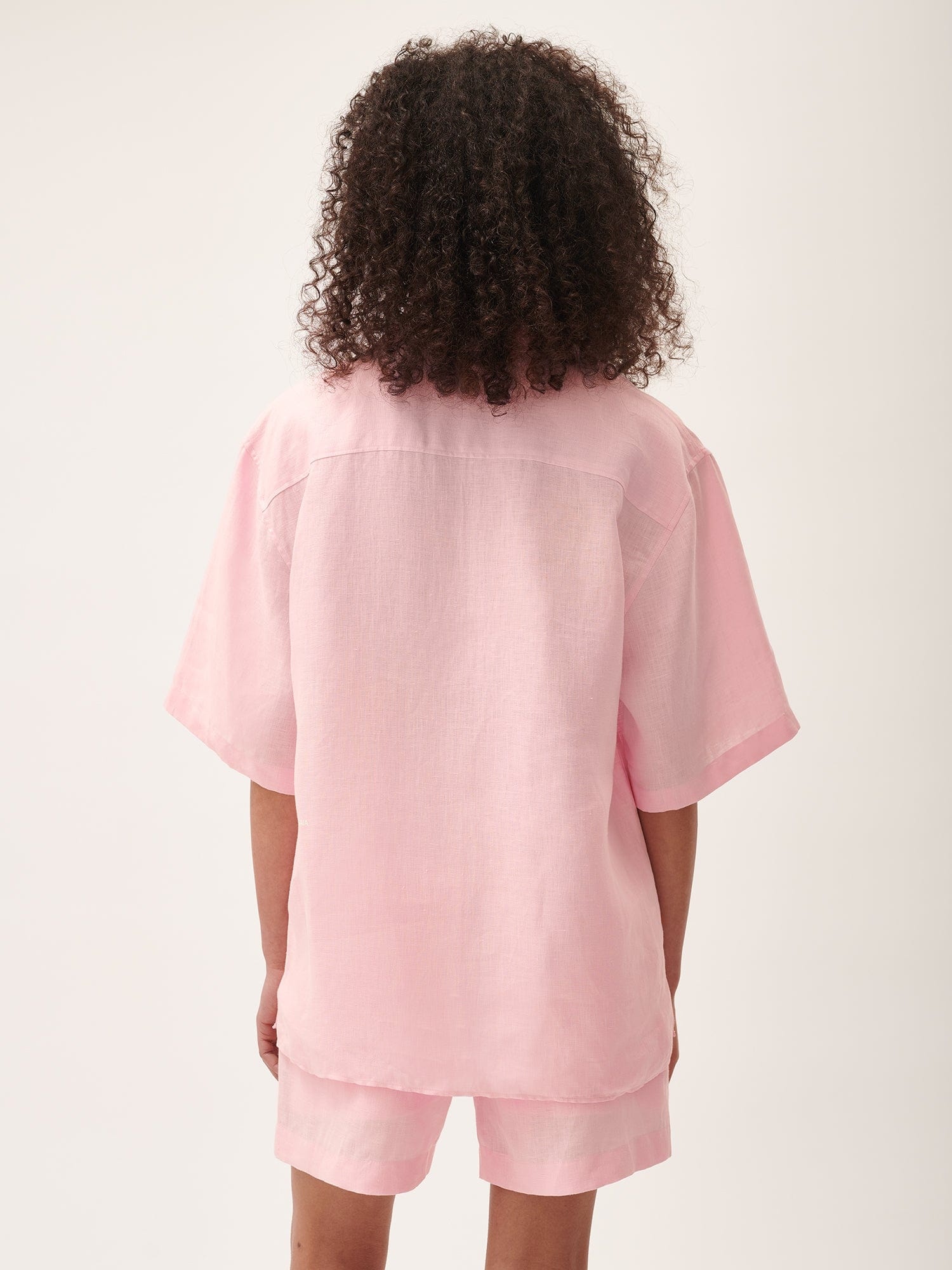 Womens DNA Aloe Linen Camp Collar Shirt - Magnolia Pink - 3
