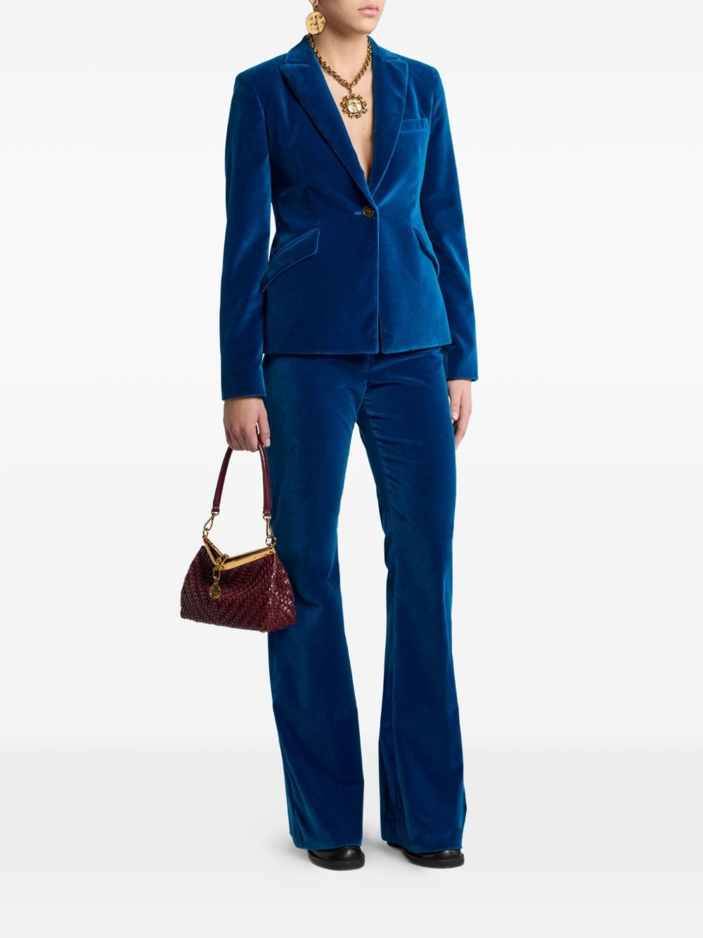 velvet flared trousers - 2