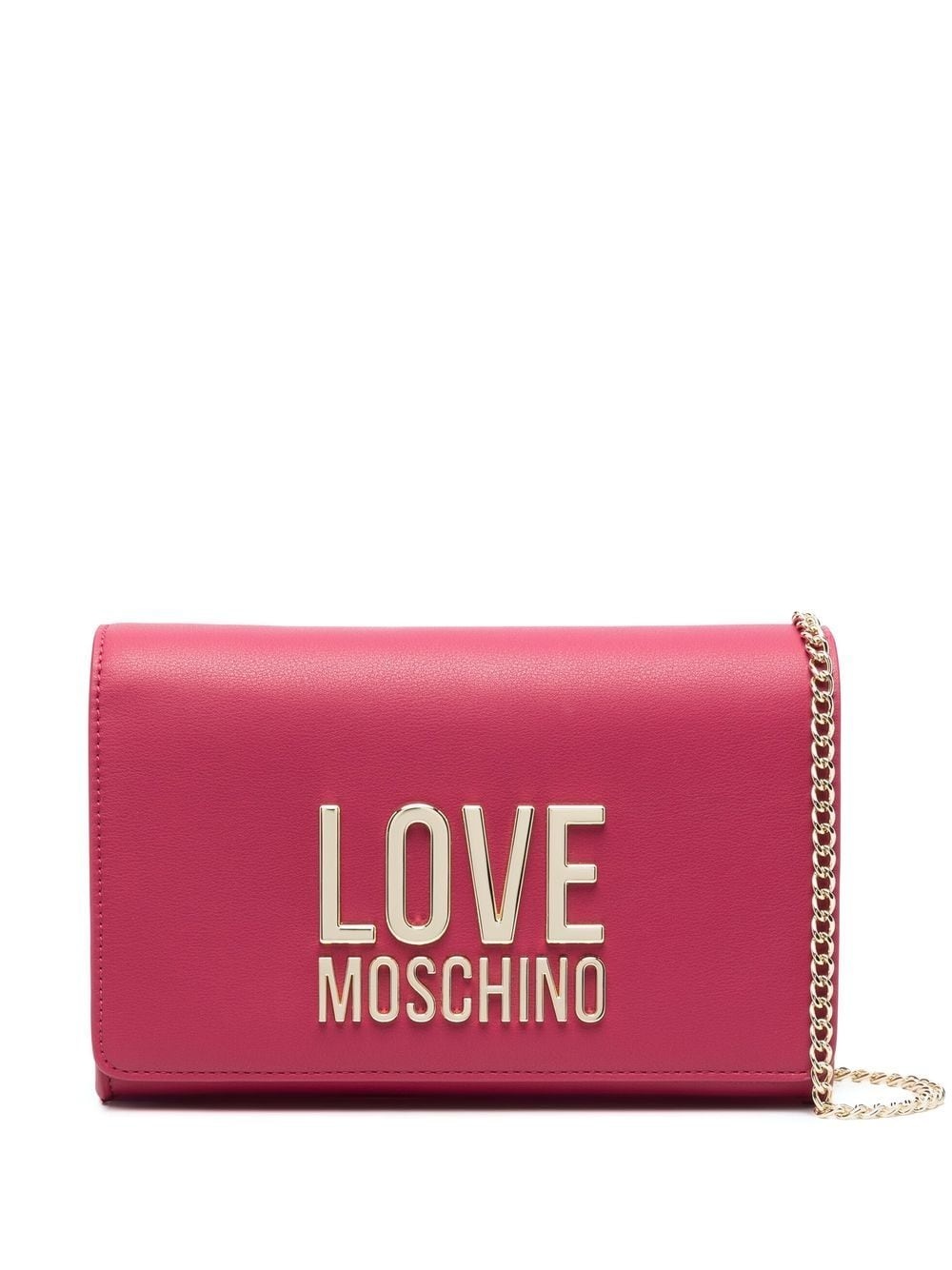 logo-lettering faux-leather clutch bag - 1