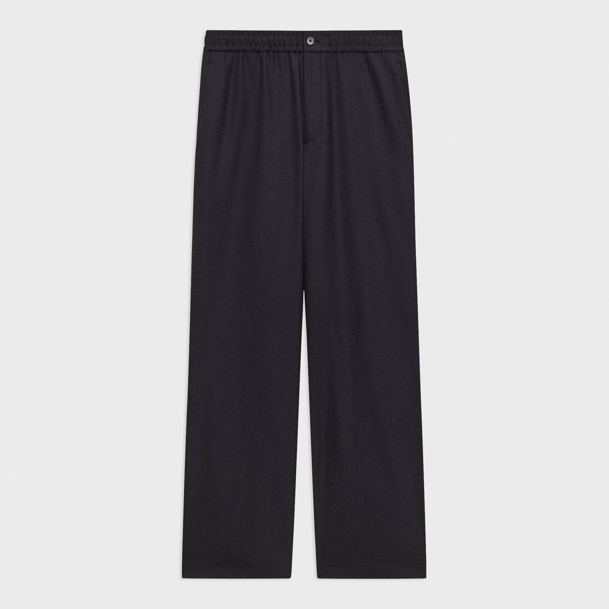 Wide-Leg Drawstring Pant in Stretch Flannel - 1