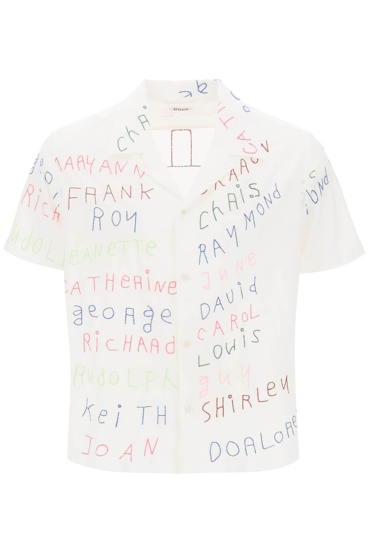 FAMILIAL BOWLING SHIRT WITH LETTERING EMBROIDERIES - 1