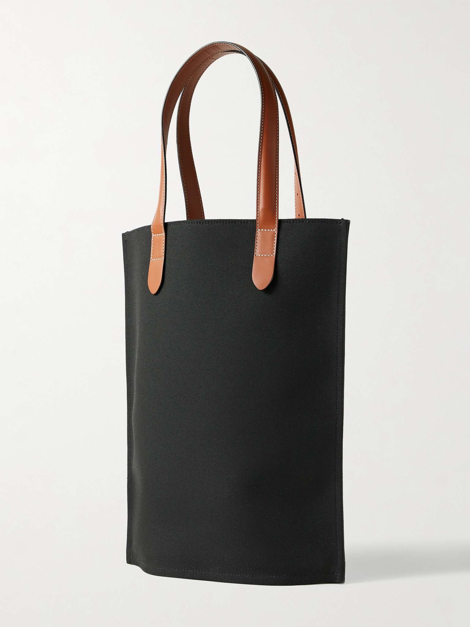 Leather-Trimmed Printed Canvas Tote Bag - 4