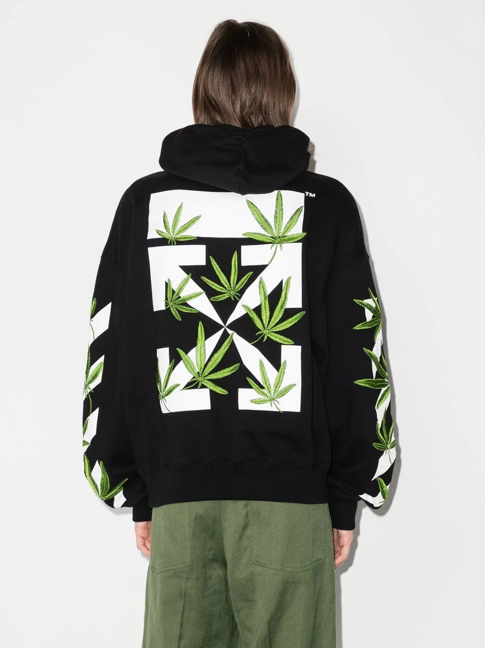 Weed Arrows-print hoodie - 3