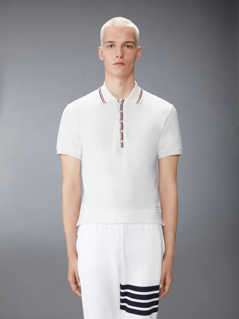 Thom Browne COTTON WAFFLE RIB CUFF POLO outlook