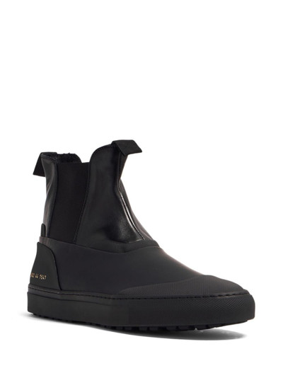 Common Projects logo-stamp leather chelsea boots outlook