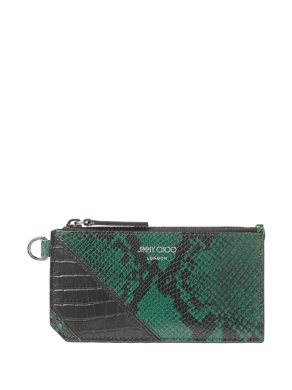 snakeskin-effect Ingo cardholder - 1