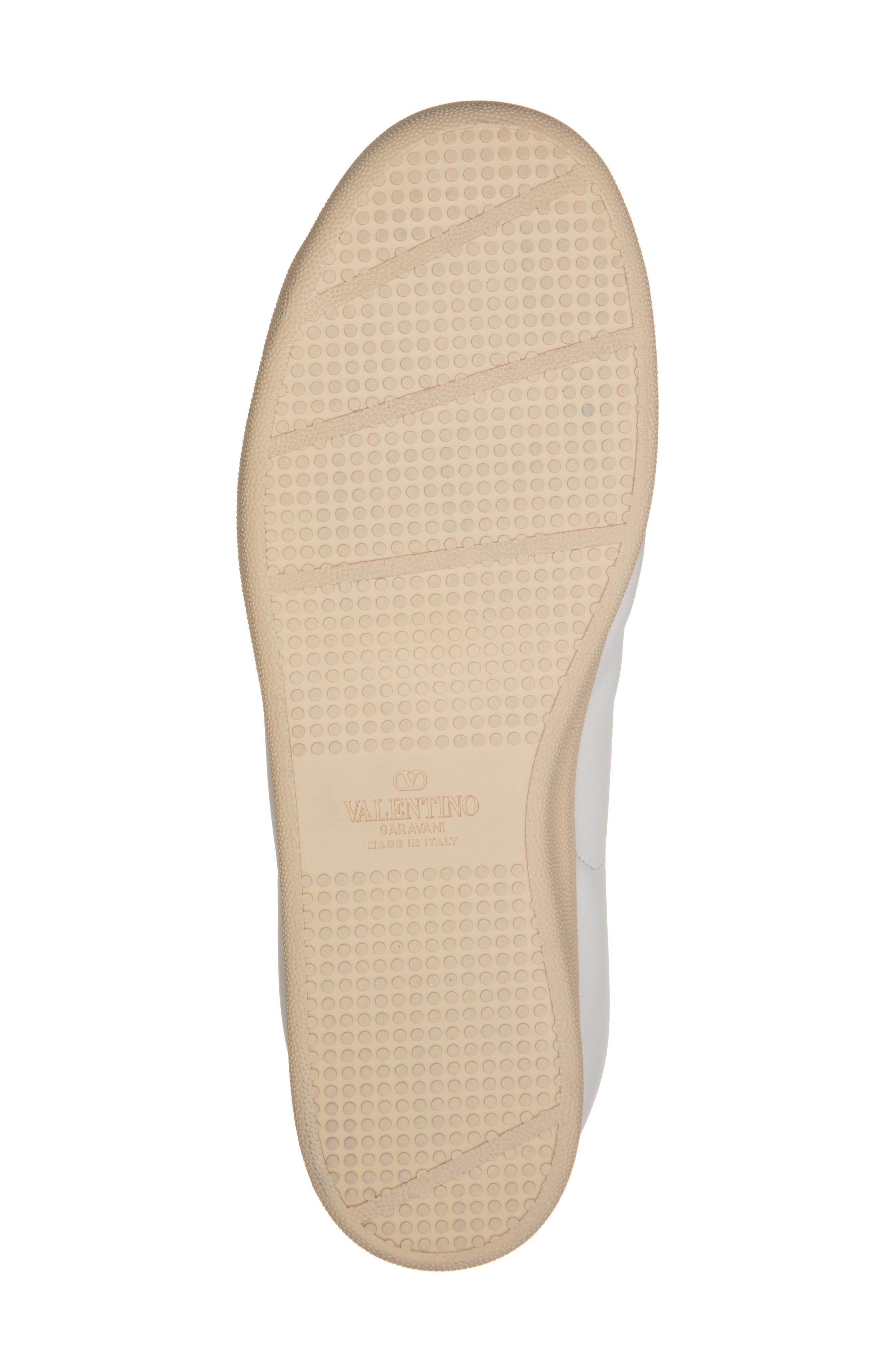Valentino Garavani Calfskin Leather Sneaker in Bianco/Green Briar/Bianco at Nordstrom - 6
