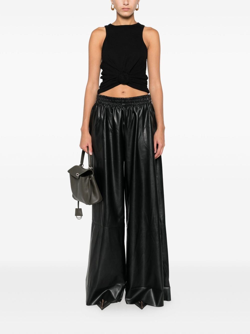 elastic-waist wide-leg trousers - 2