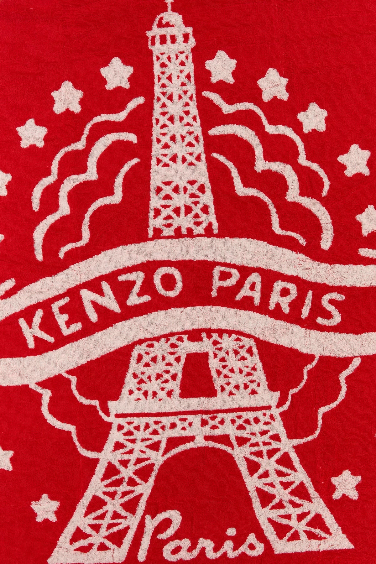 Red terry fabric beach towel - 3
