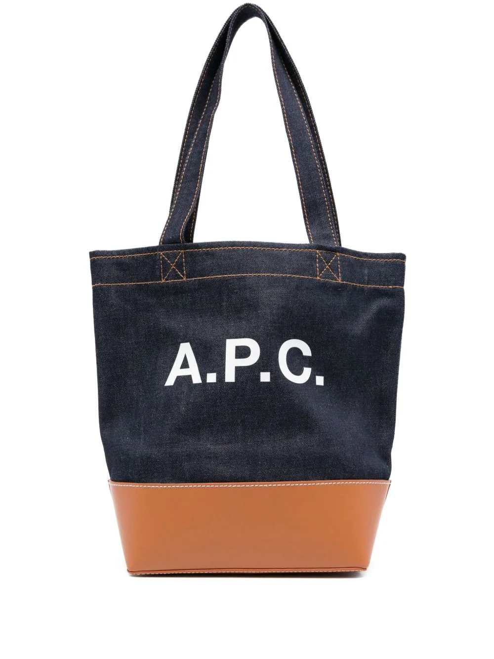 logo-detail denim tote bag - 1