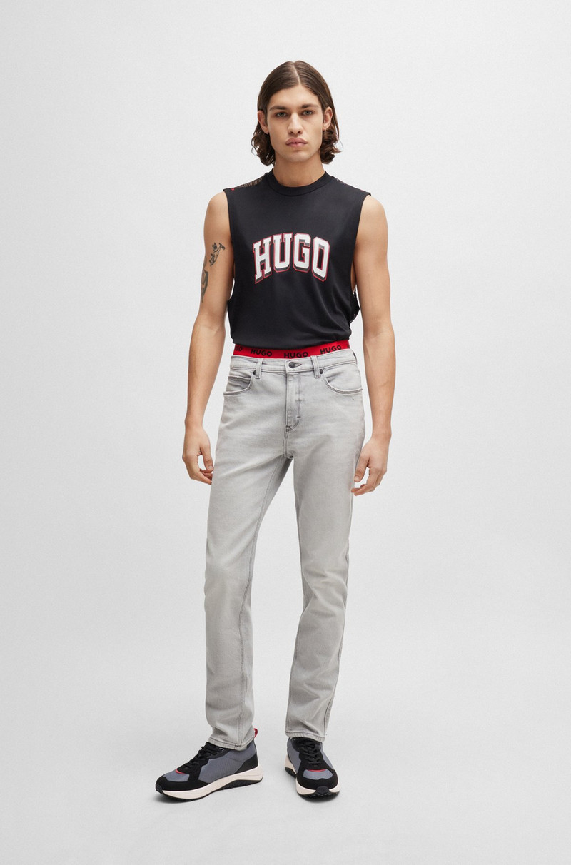 HUGO MIXED-MATERIAL TRAINERS WITH HONEYCOMB MESH outlook