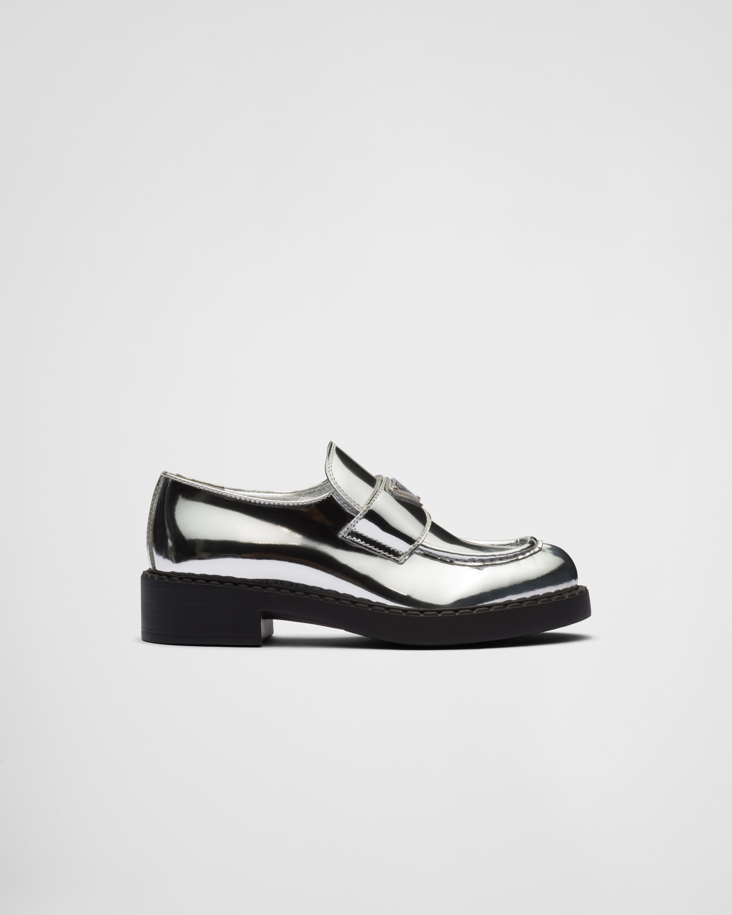Metallic leather loafers - 2