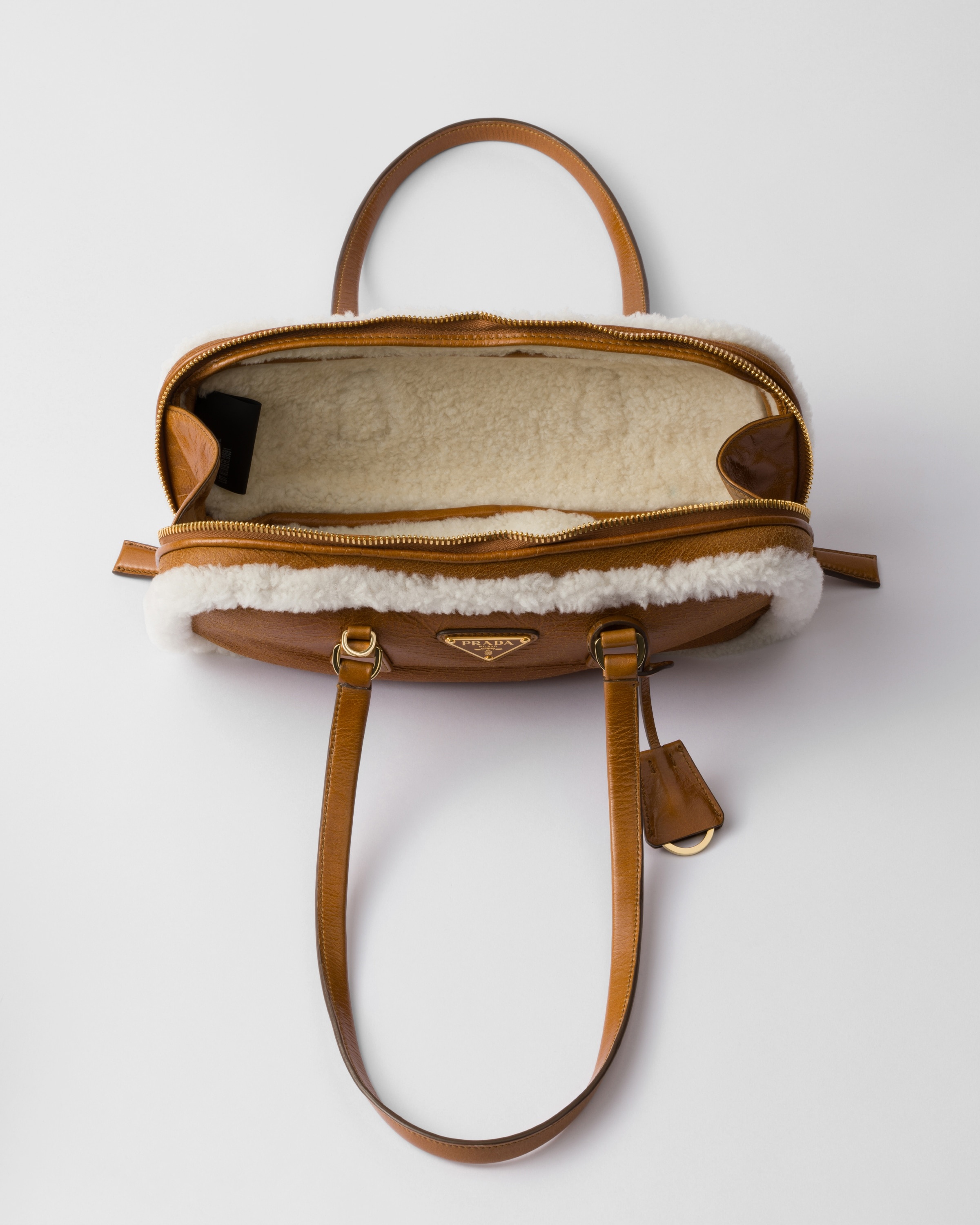Medium shearling two-handle bag - 5