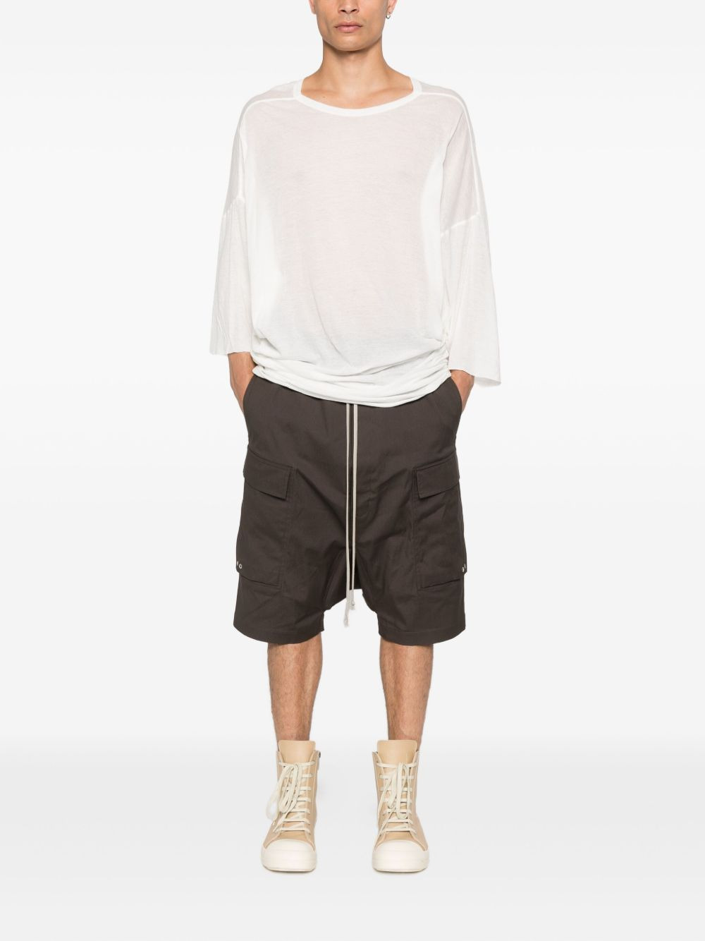 drawstring cargo shorts - 2