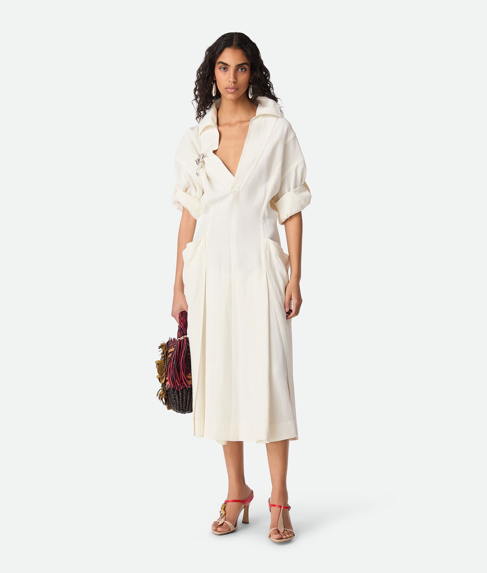 Viscose And Linen Dress - 4