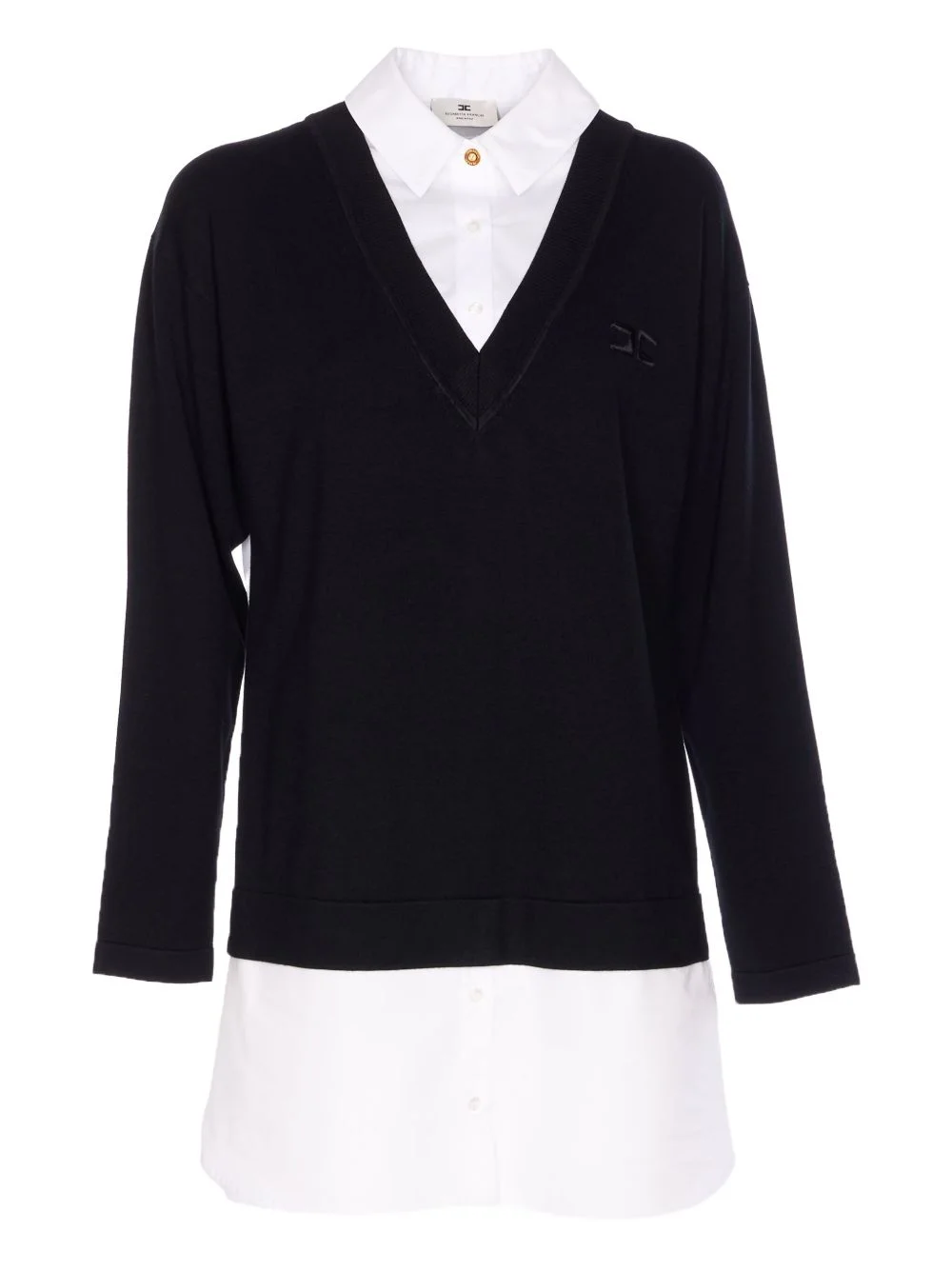 embroidered-logo V-neck mini day dress - 1