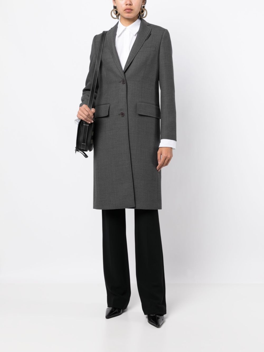 tailored single-breasted coat - 2