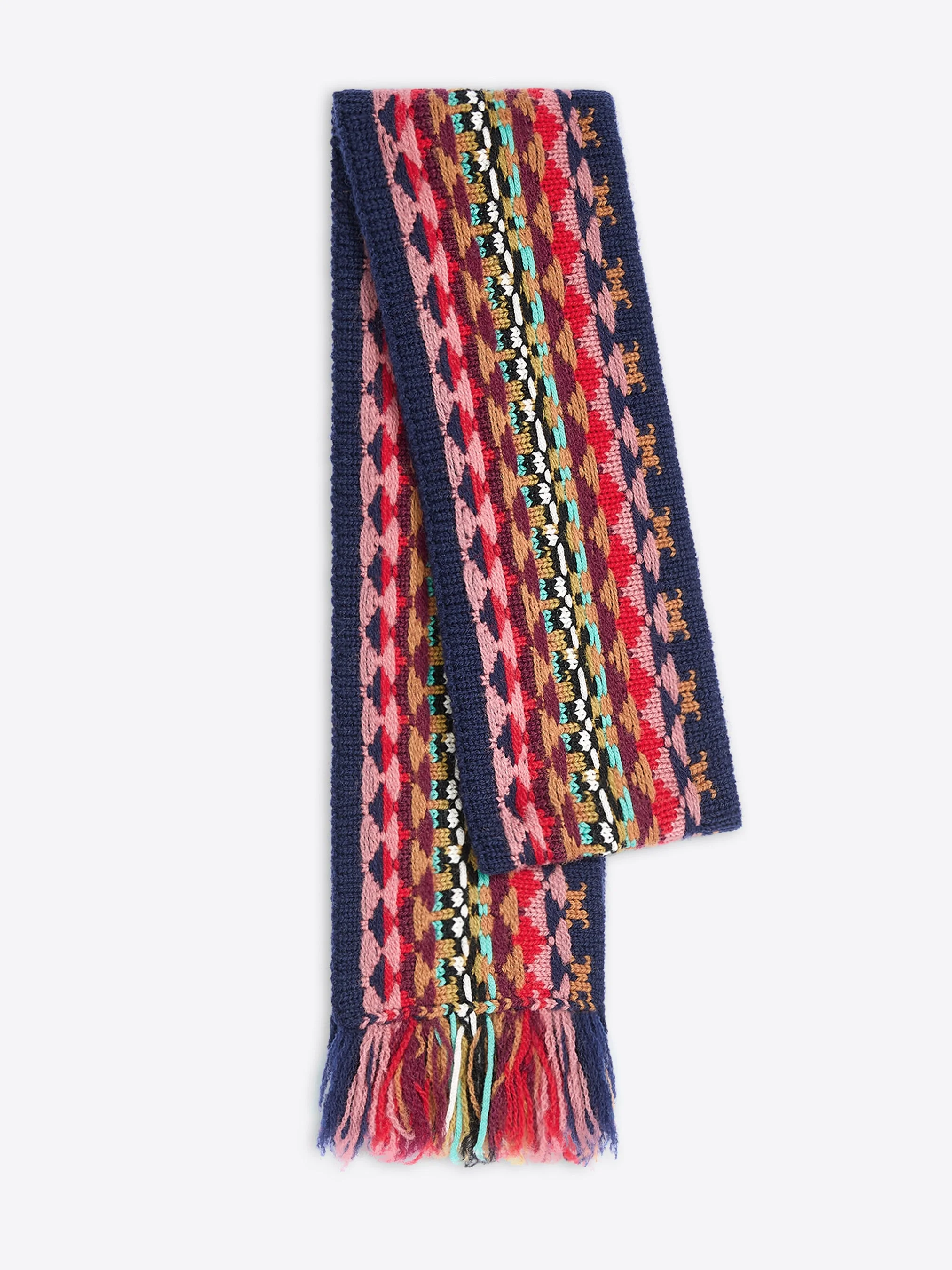 JACQUARD WOOL SCARF - 1