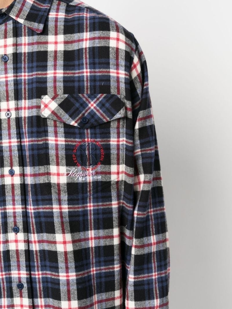 check-pattern long-sleeve shirt - 5