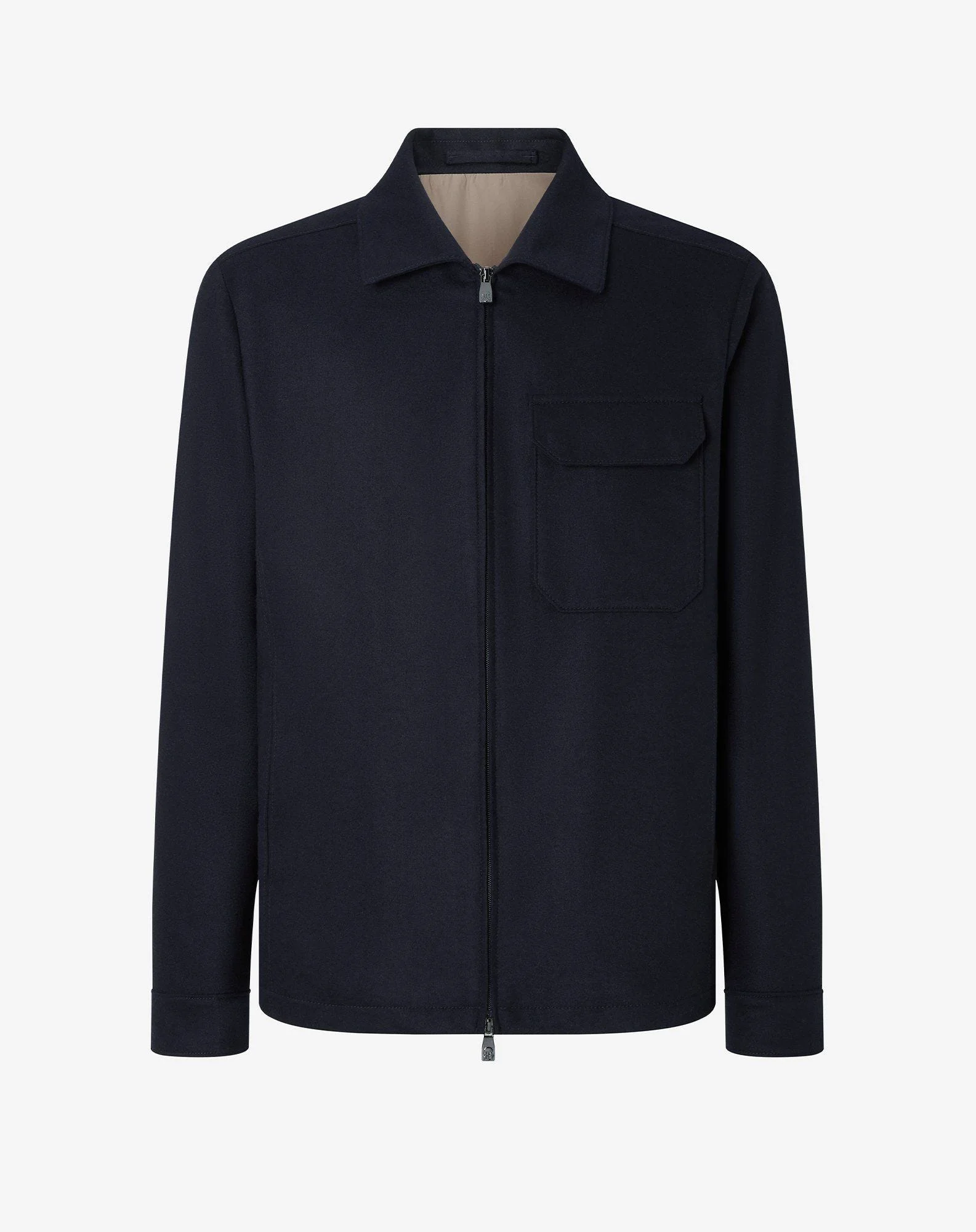Blue wool and stretch cashmere jacket - 1