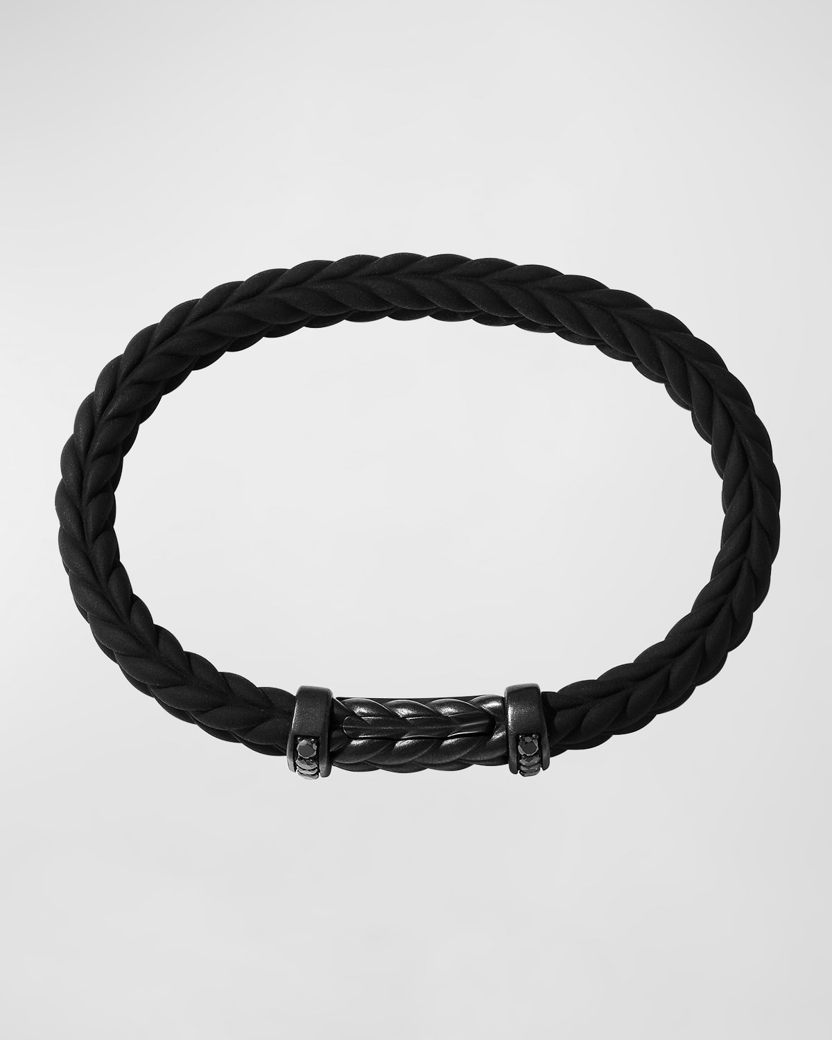 Men's Chevron Rubber Bracelet with Titanium, 9mm - 3