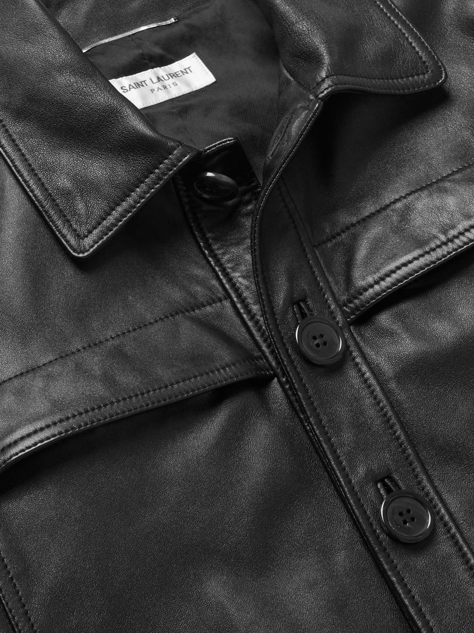 Padded Leather Jacket - 5