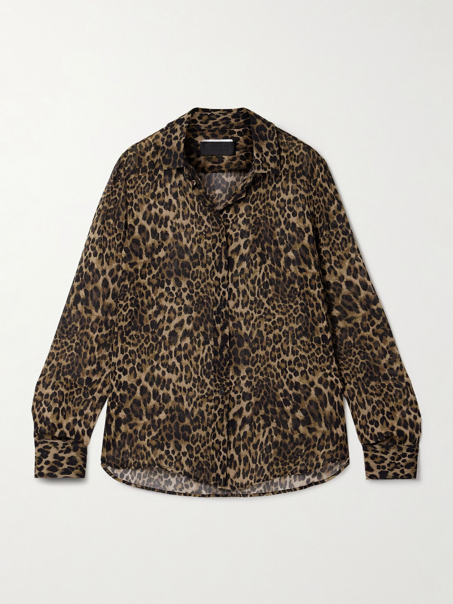 Gaia leopard-print silk crepe de chine shirt Leopard print - 1