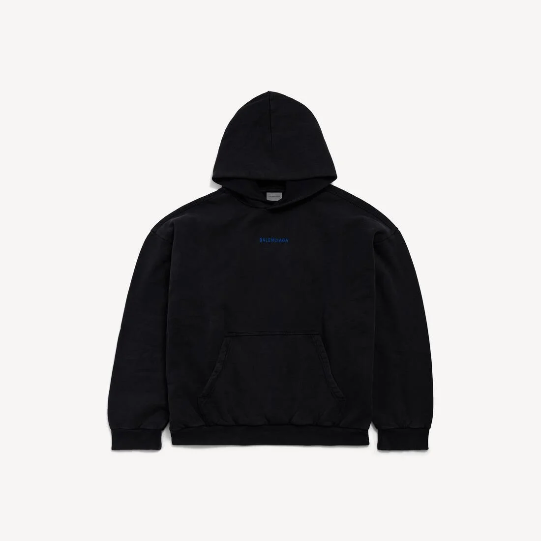 Men's Balenciaga Back Medium Fit Hoodie in Faded Black /blue - 1