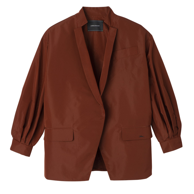 Kimono jacket Chestnut - Technical taffeta 1