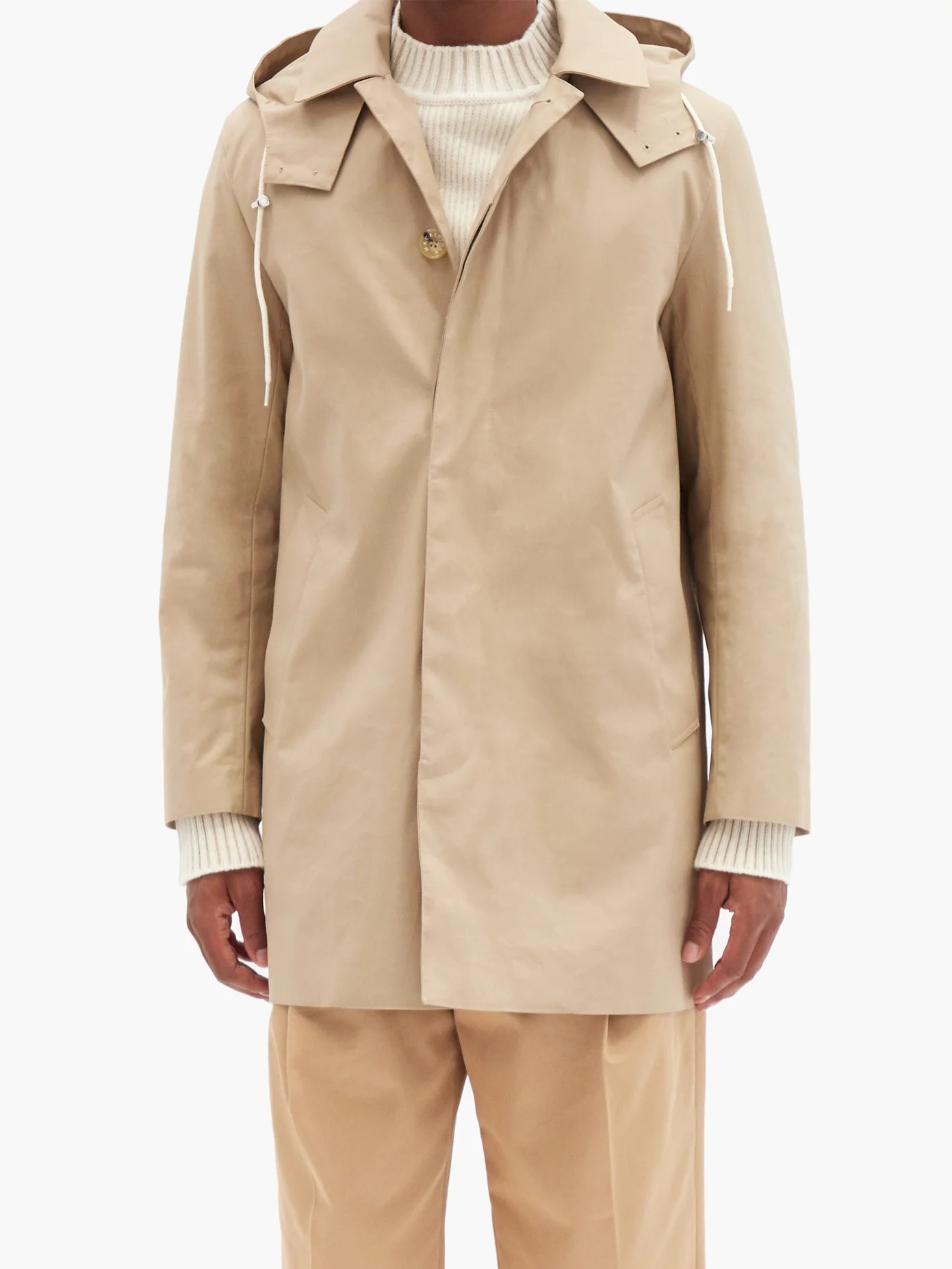 Dunoon wool-lined bonded-cotton hooded overcoat - 6