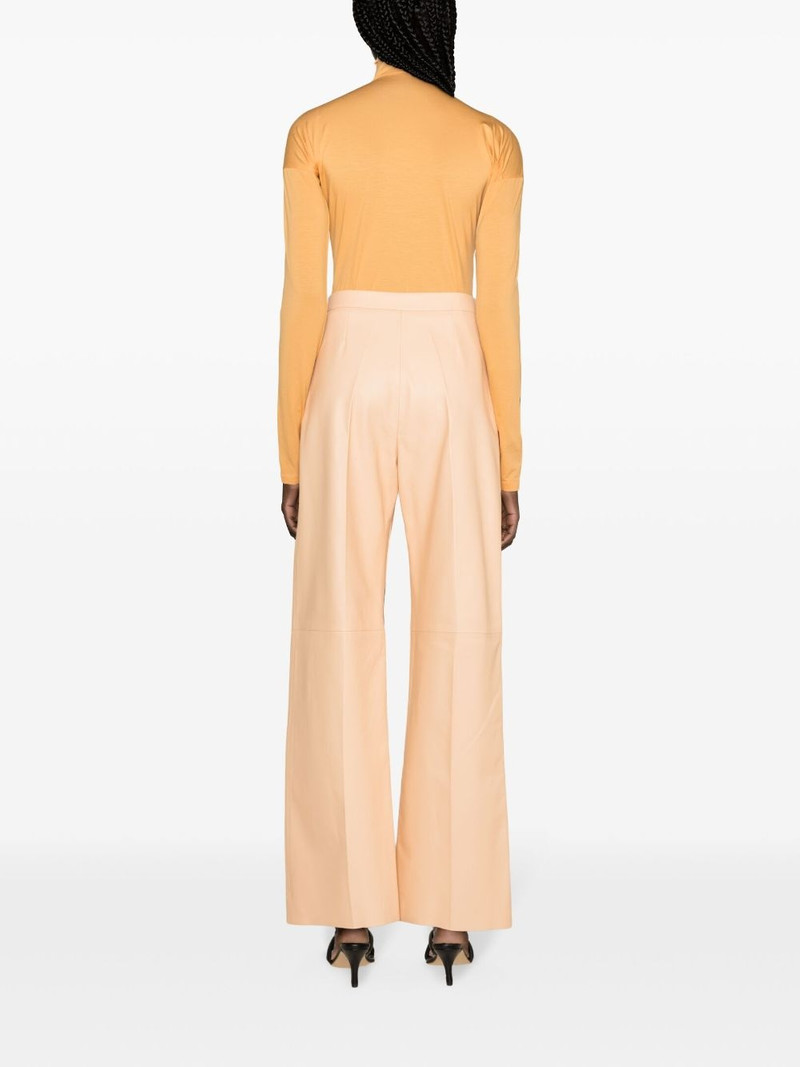 wide-leg leather trousers 4
