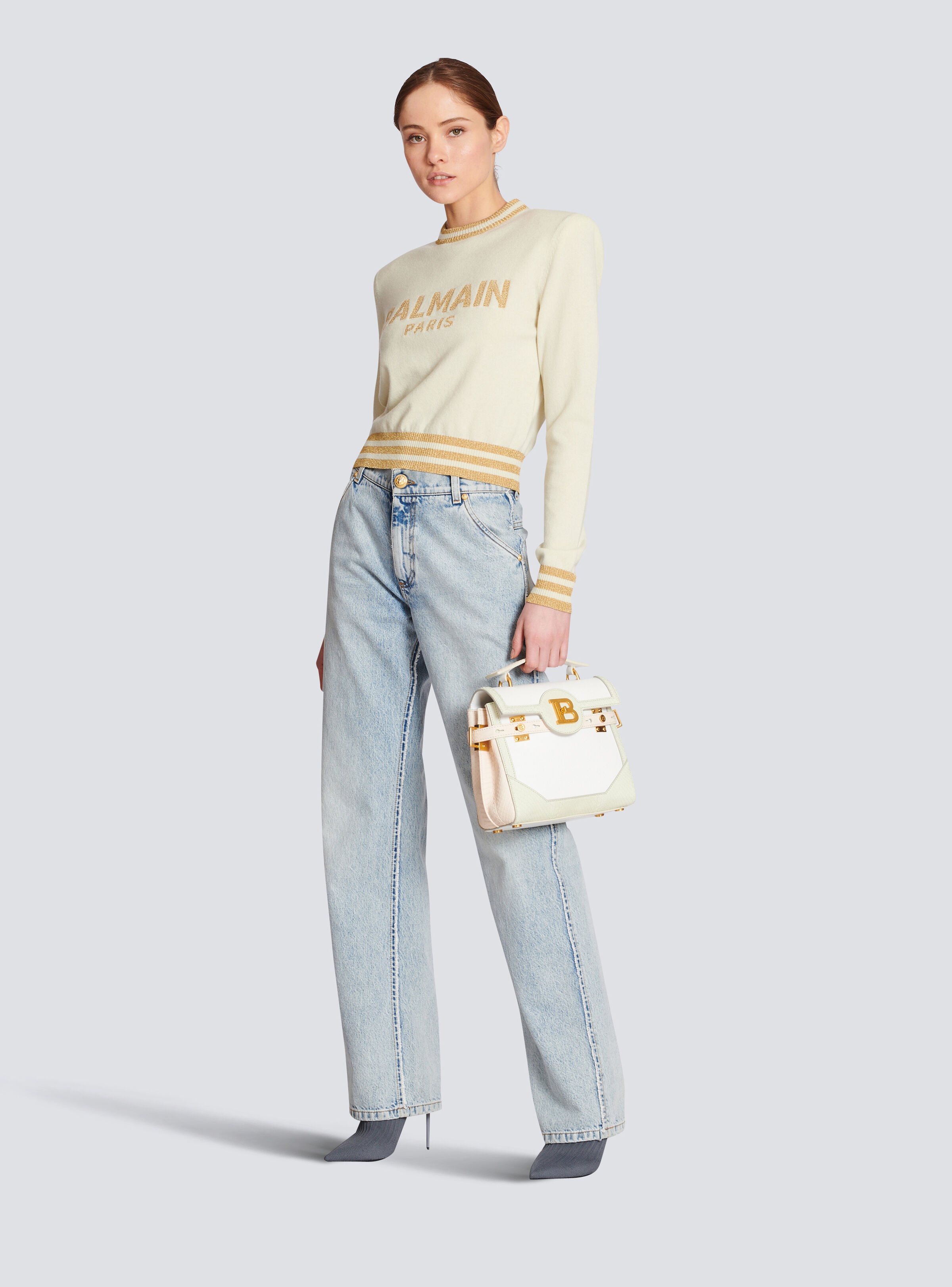 Cropped wool jumper with Balmain logo - 2