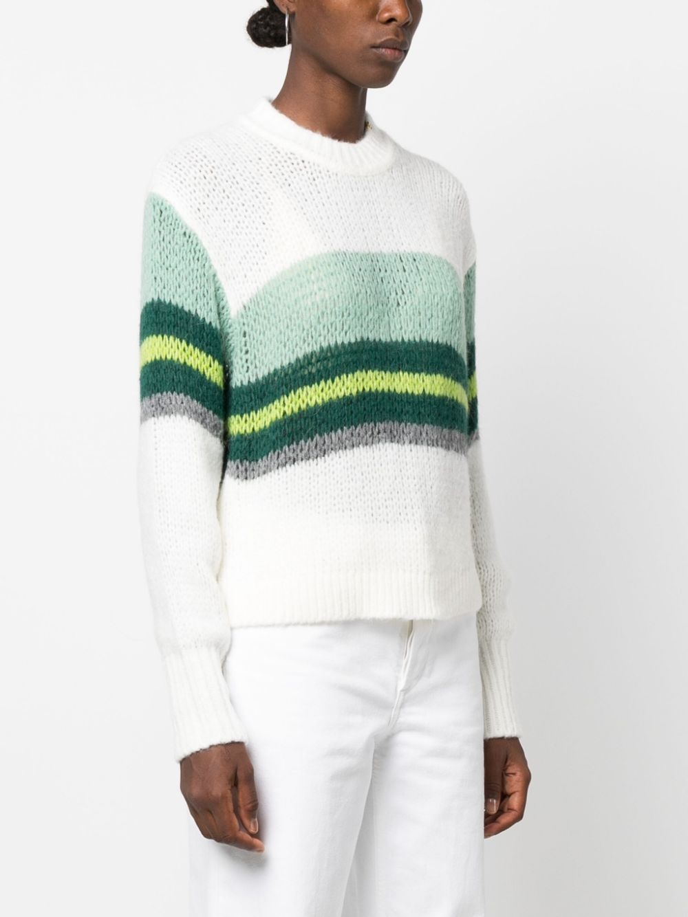honeycomb-knit striped jumper - 3