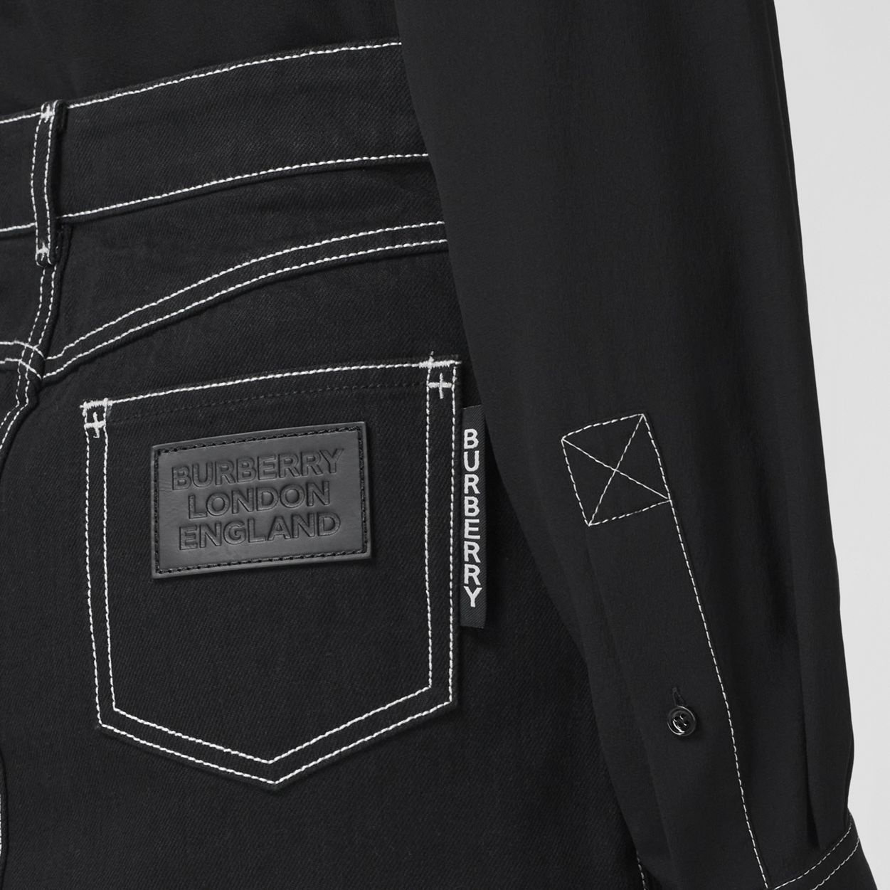 Logo Detail Japanese Raw Denim Skirt - 3