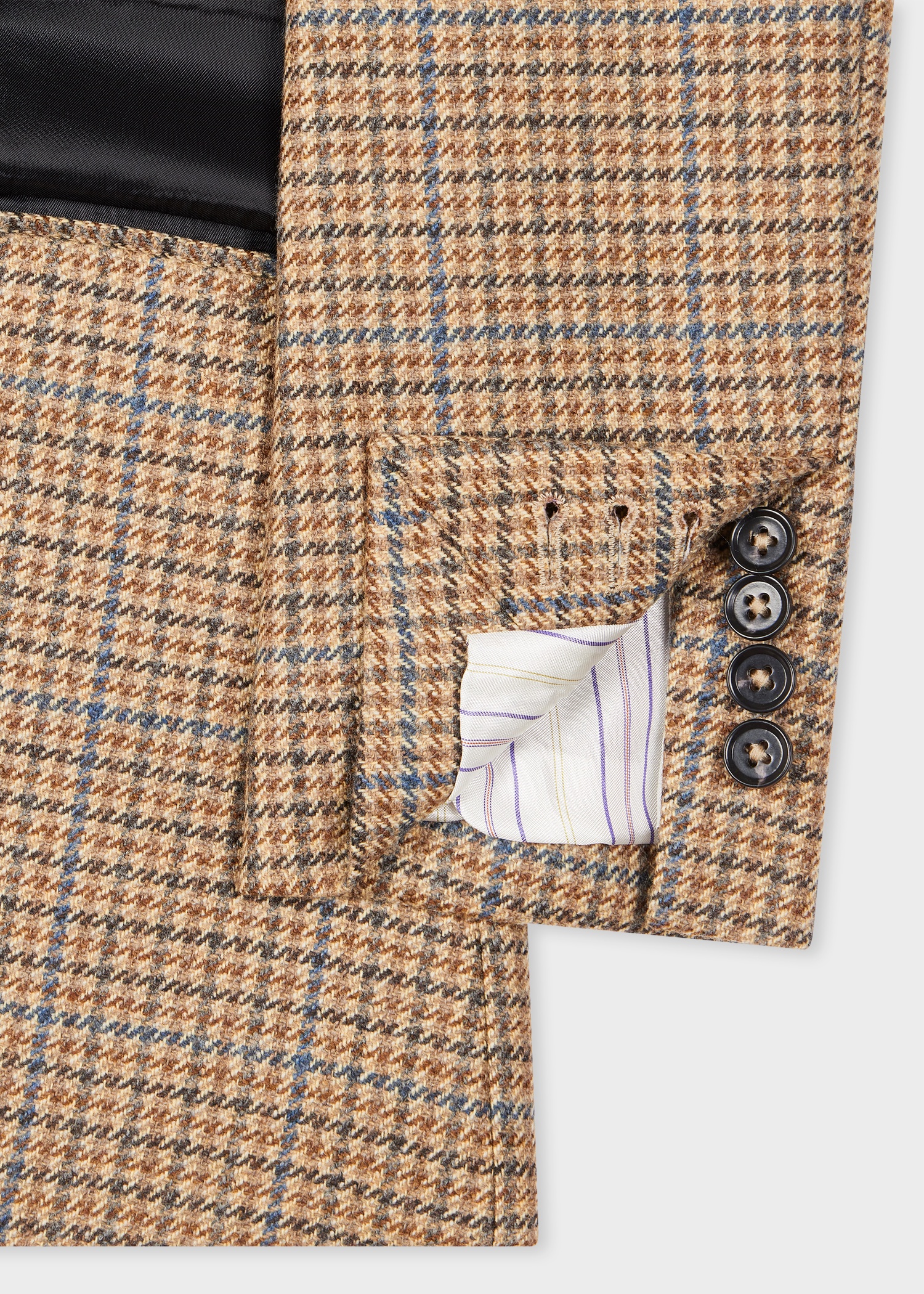 Women's Camel Lovat Tweed Double-Breasted Blazer - 3