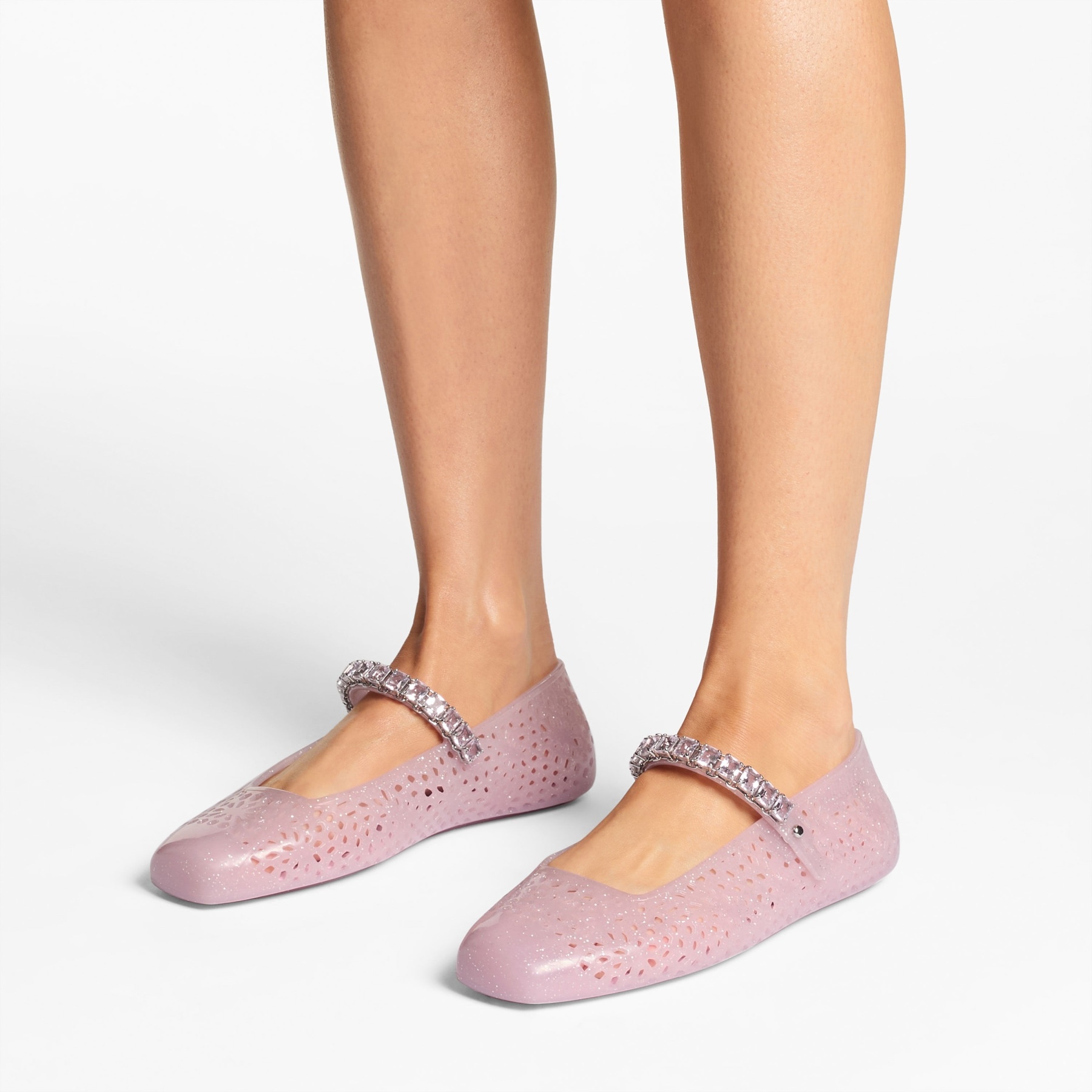 The Jelly
Cotton Candy Jelly Ballerina Flats with Crystal Embellishment - 2