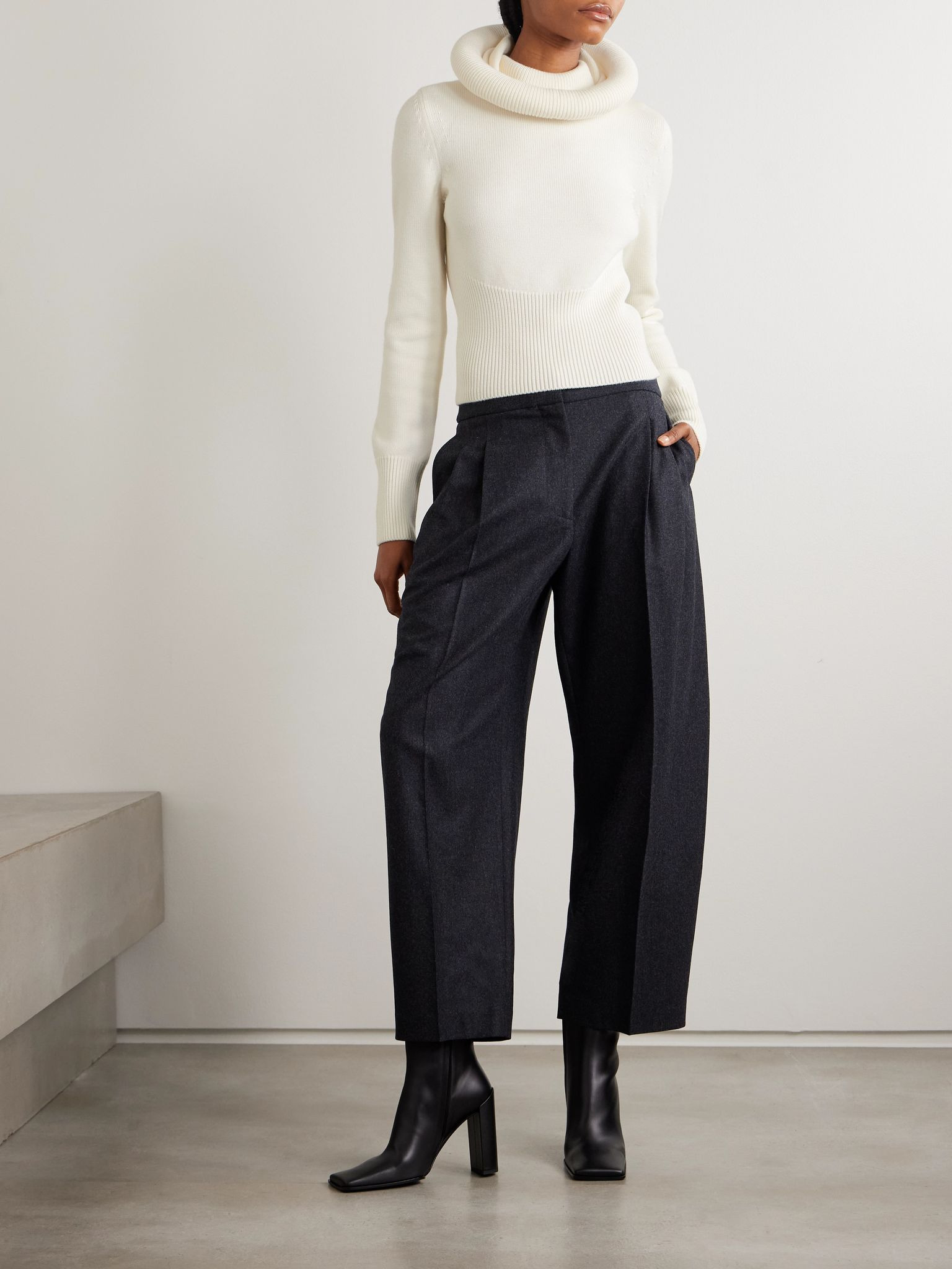 Wool hooded sweater White - 2
