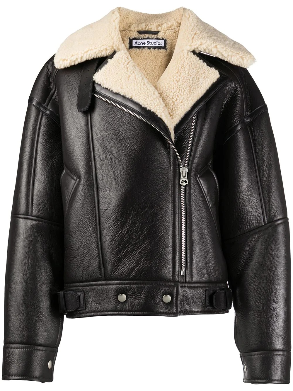 Acne Studios calf leather and shearling flight jacket | farfetch