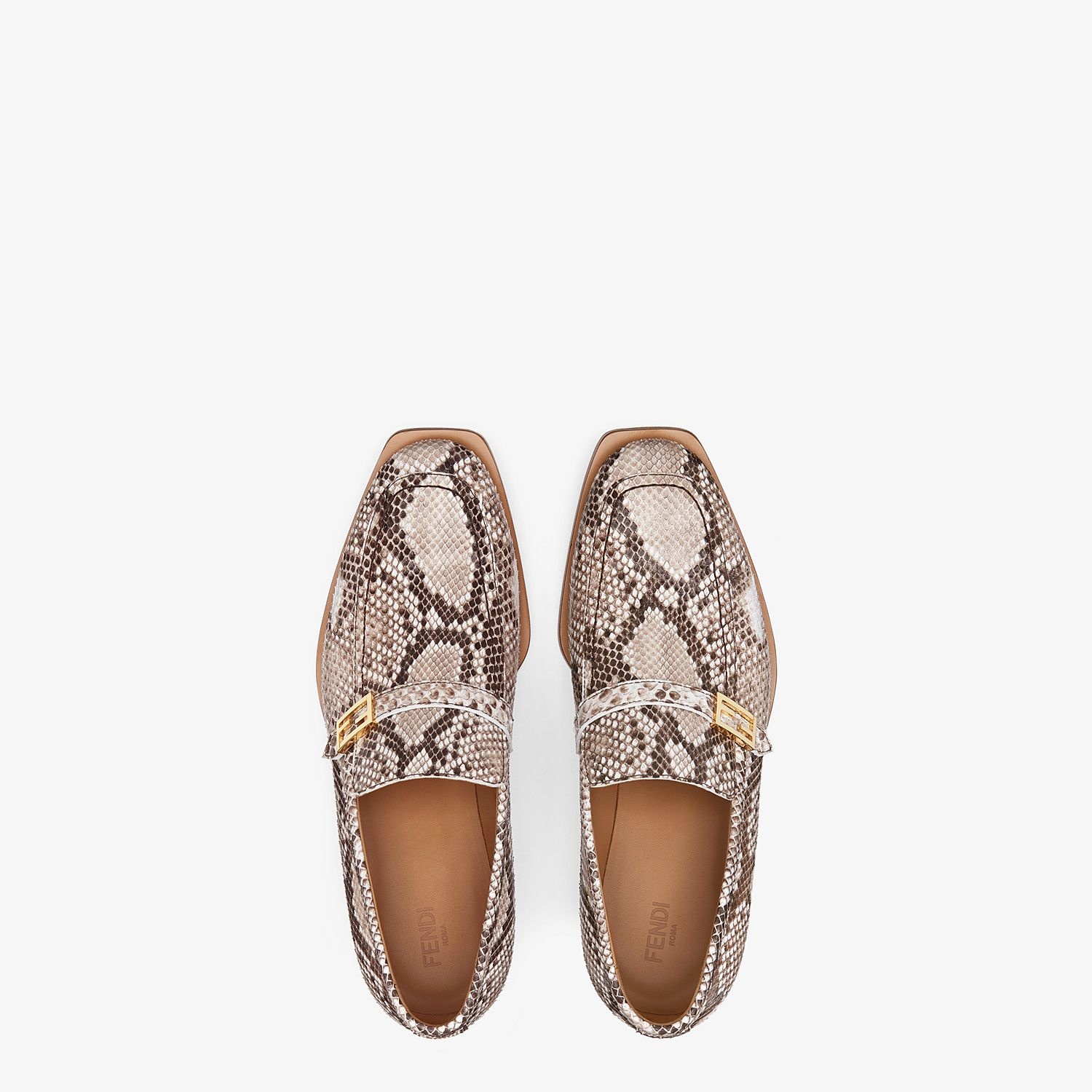 Beige python loafers - 4